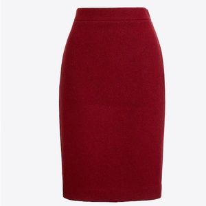 J. Crew Wool Pencil Skirt Burgundy Size 00